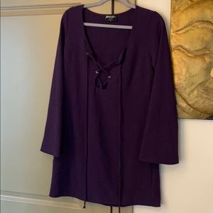 Nasty Gal Purple Lace Up Dress Sz Medium M